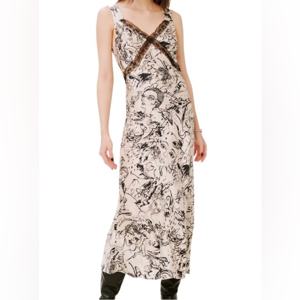 Reformation Provence Silk Dress in Vogue Cream VERY RARE Size Large Collectors